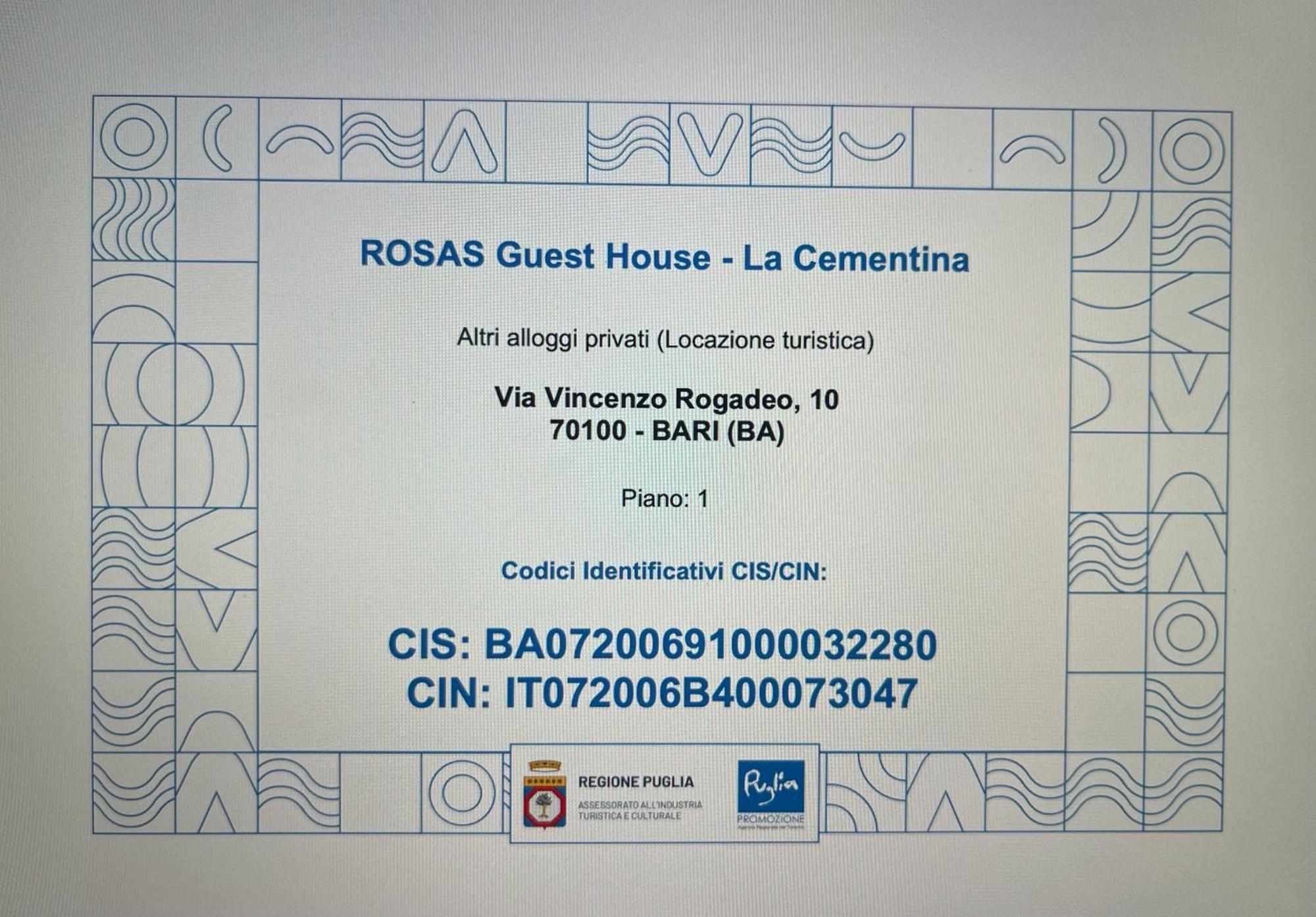 Rosas Guest House - La Cementina Bari Zewnętrze zdjęcie